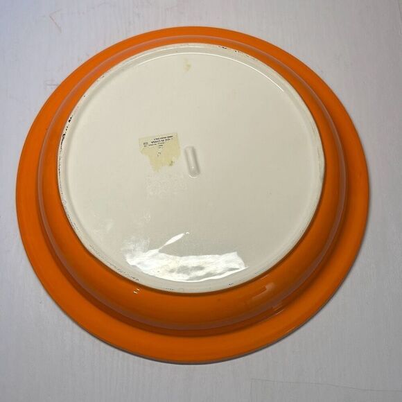 Apple Pie Ceramic Pie Plate Orange White Homemade Apple Pie Directions Inside - Picture 3 of 5